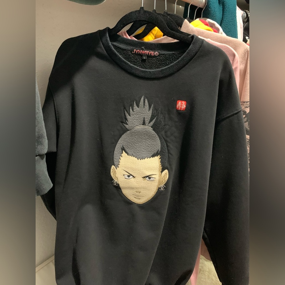 Jynwaye embroidered shikamaru sweatshirt - size large